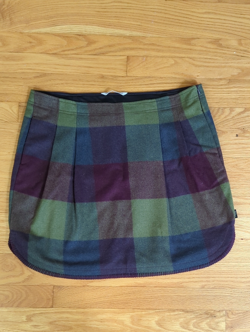 Woolrich Green and Purple Plaid Mini Skirt